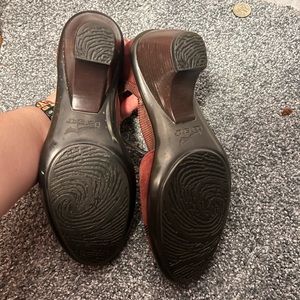 Dansko ankle strap heels.